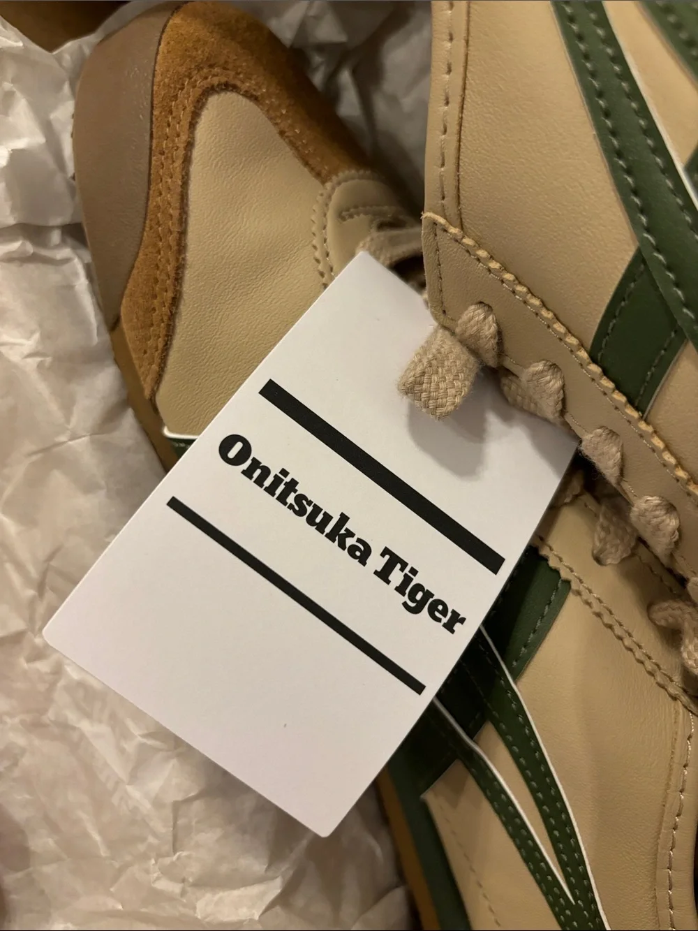 Onitsuka Tiger by Asics Mexico 66 Beige with Green Stripes